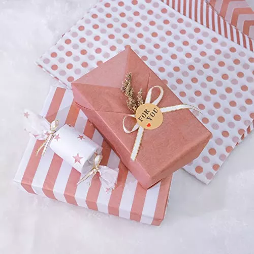 Rose Gold Tissue Paper Sheets, 120 Sheets Metallic Tissue Paper Bulk for  Gift Bags Crafts, Tissue Paper Gift Wrap Bulk for Weddings Birthday  Christmas