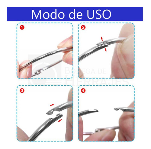 Argolla Articulada Abatible Acero 25 Mm Pack 100pzs