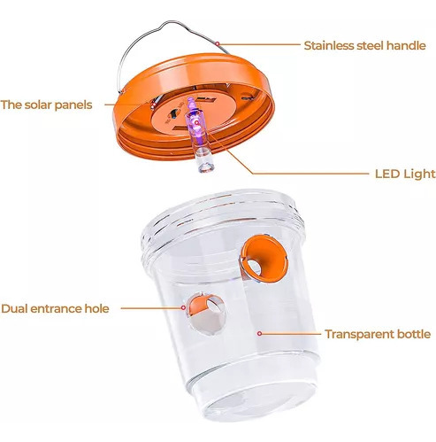 Nuevo Trampa For Avispas, Trampa Solar Con Led, Trampa For
