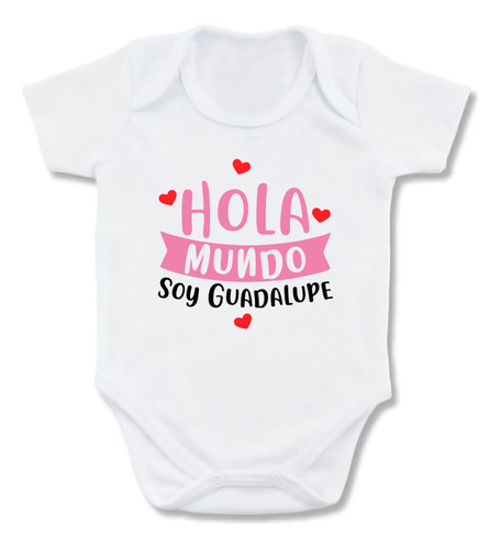 Mameluco Hola Mundo Nombre Personalizable Body Body Bebé