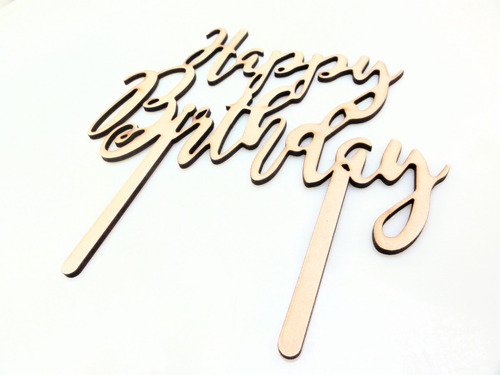 Imagen 3 de 6 de Cartel - Topper Cake H B Personalizado - Mdf / Fibrofacil