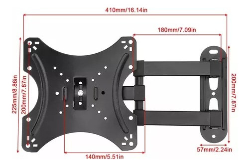 Imagen 3 de 6 de Base Para Tv Led 3d Gira Articulada 26 Hasta 43 Pulgadas