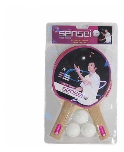 Imagen 1 de 2 de Pack de 2 paletas de ping pong Sensei Set Sensei