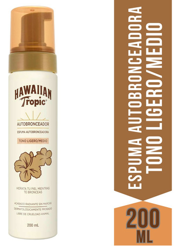 Autobronceante Espuma Hawaiian Tropic Tono Ligeromedio 200ml