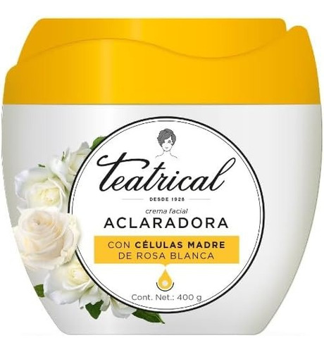 Crema Facial Teatrical Aclaradora Células Madre De 400 G