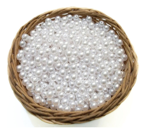 100 Perlas 6 Mm Color Blanco Para Coser - Bijou , Souvenirs