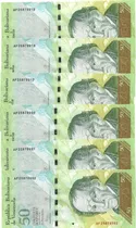 Comprar 2 Billetes Consecutivos Bsf. 50  - Af8 Junio 23 2015 001