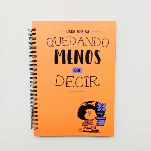 Cuaderno A5 Rayado Mafalda El Feminismo Ocre - Tapa Dura Color Naranja