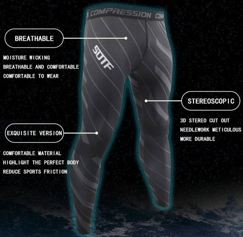 Lycra Deportiva Larga Para Hombre Leggins Compresion Gym