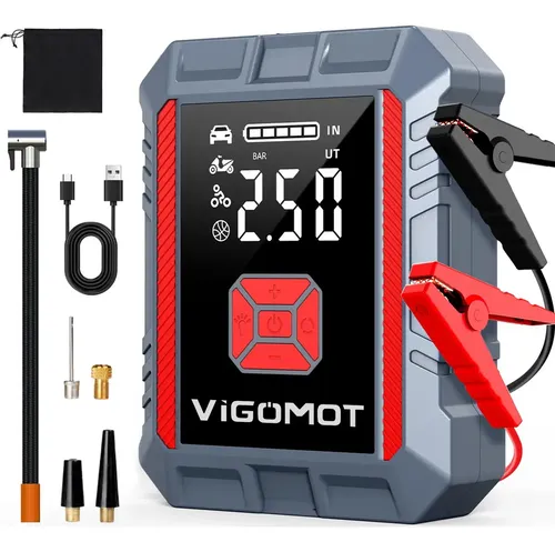 Vigomot Auxiliar Partida Bateria 20000mah Compressor Ar Emergênci...