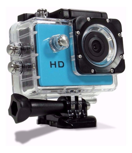 Mini Câmera Filmadora Sports Hd 1080p Prova D'agua Bike Azul