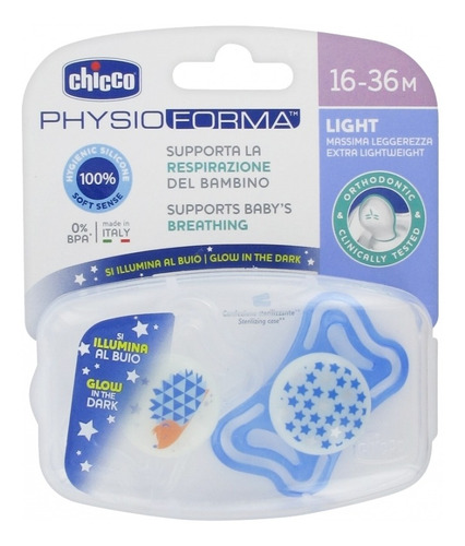 Chupete Chicco Physio Light 16-36 Meses Luminoso X2 