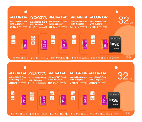 Kit 10 Tarjeta De Memoria Micro Sd Adata 32gb