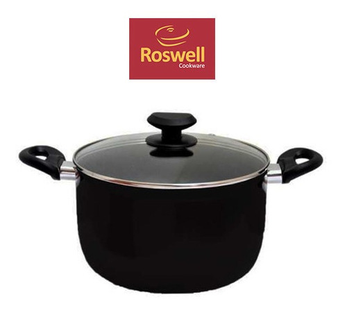 Olla Cacerola 24 Cm Antiadherente 6,8 L Teflon Tapa Vidrio