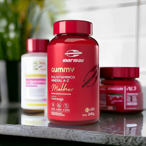 Polivitamínico Em Goma Mineral A-z P Mulher Sab Morango 240g