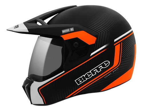 Capacete para moto  integral Bieffe  3 Sport  laranja stato tamanho 60 