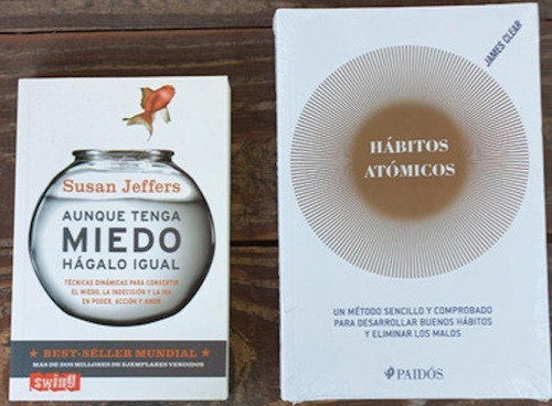 2 Libros Miedo Hagalo Igual + Hábitos Atómicos Paidos