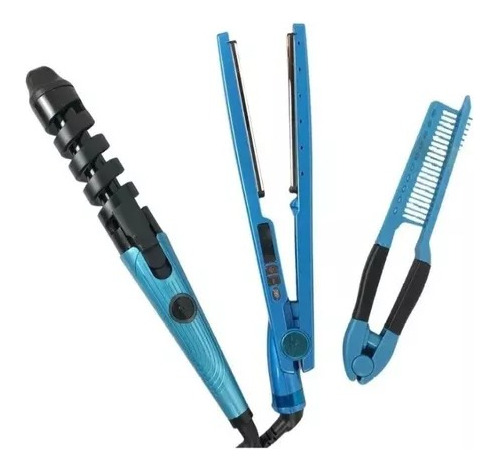 Plancha Para Cabello Alisadora Nano Titanium Azul Pro