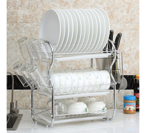 Escurridor De Platos Con Soporte Para Utensilios De Cocina D