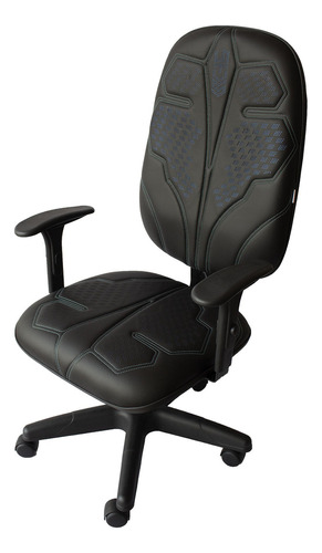 Cadeira Gamer Lotus Efx Braço Regulável Costura Azul