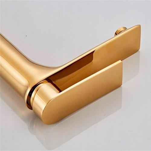 Imagen 4 de 5 de Llave Griferia Lavamanos Monomando Dorado Baño 2 Flexibles..