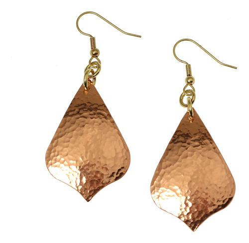 Pendientes Colgantes De Cobre Martillado Forma De Arabe...