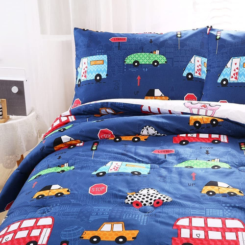 Edredón Para Cama Geilioo, Diseños Para Niños, Con 2 Fundas