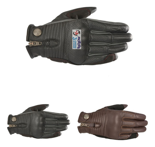 Jm Guante Moto Alpinestars Rayburn Marron Negro Vintage