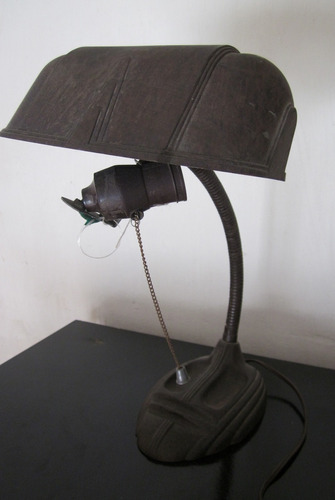 Lámpara Antigua Escritorio Oficina Art Deco Baquelita Hierro