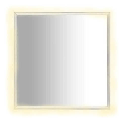 Espelho Lapidado Bisotê Iluminado Com Led Quente - 90x90cm