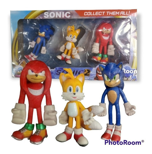 Sonic X 3 Figuras Muñecos Sonic Tails Knuckles Juguete Niños