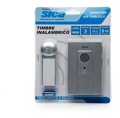 Imagen 3 de 7 de Timbre Inalámbrico A Pilas 16 Melodias Sica 810410