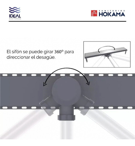 Imagen 4 de 10 de Rejilla Ducha Baño Desague Lineal 60 Cm Larga Receptaculo Ac