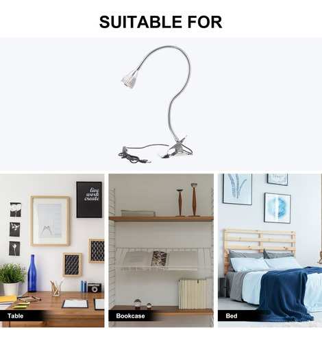 Lámpara Led De Escritorio Con Protección Ocular, Clip Usb, C