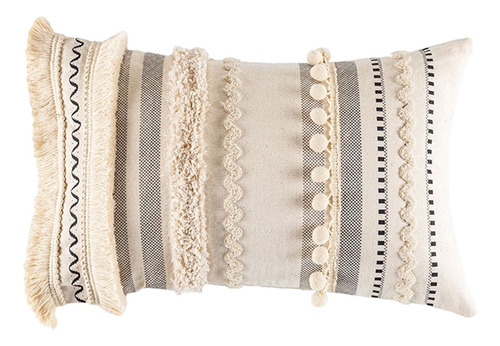 Boho Decoración Throw Borlas Almohada Cubierta Hecha A Mano