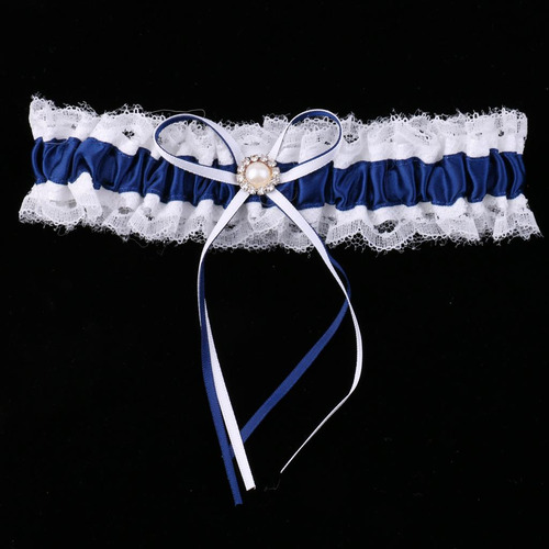 5 Navy Blue Satin Ribbon Hair Accessory For Wedding 5 Pcs