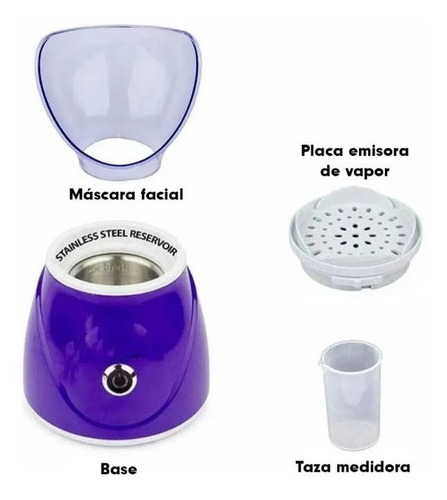 Imagen 8 de 8 de Vaporizador Sauna Facial Limpieza Puntos Negros Exfoliante