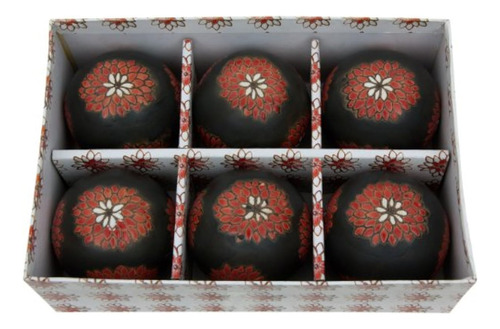 Set De Esferas De Porcelana Con Diseños De Flores, De 7.6 Cm