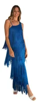 Comprar Vestido De Un Hombro Largo, Vestido De Flecos, Vestido Seda