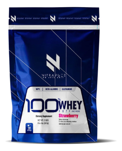 100% Whey Fuze Refil 907g Sabor Morango