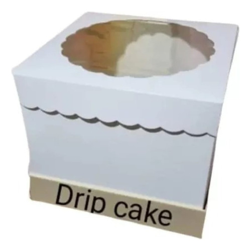 Caja Con Visor Drip Cake 30x30x25 Blanca X10u
