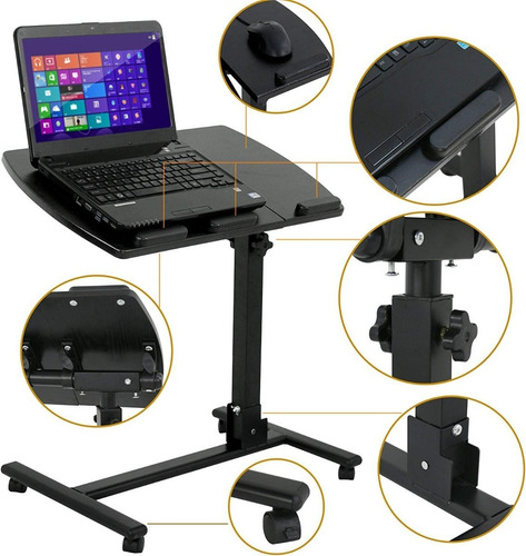 Imagen 5 de 5 de Mesa Para Computador Multifuncional Con Ruedas