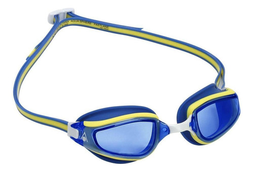 Óculos Natação Fastlane Lente Transparente Azul Aqua Sphere Cor Azul/amarelo