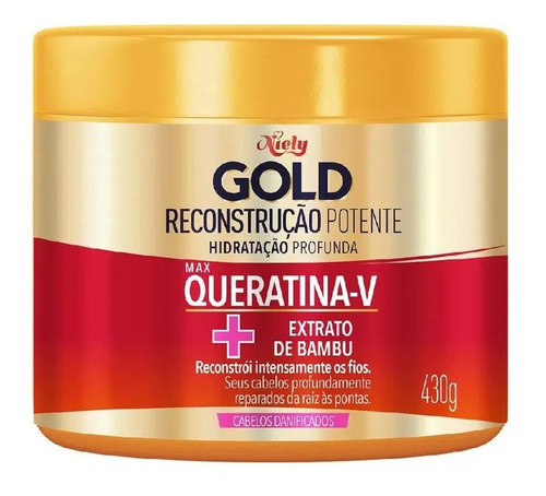 Máscara Concentrada Niely Gold Queratina 430g