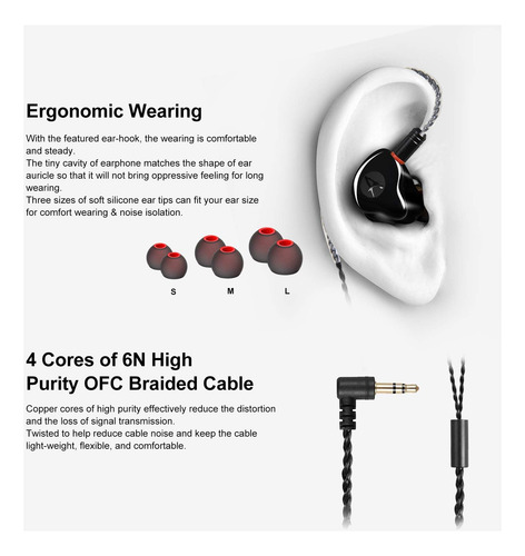 Dcmeka Auriculares In-ear C/ Monitor De Oído Y Sonido Nítido