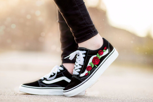 tenis vans de flores