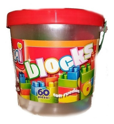 Bloques Encastre Balde 60 Piezas Luni Blocks