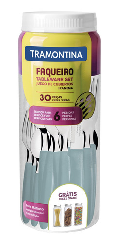 Faqueiro Inox Tramontina Ipanema Jogo Talheres 30pç Menta