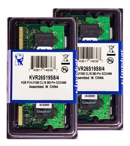 Memória Kingston Ddr4 4gb 2666 Mhz Notebook Kit C/100 Unids