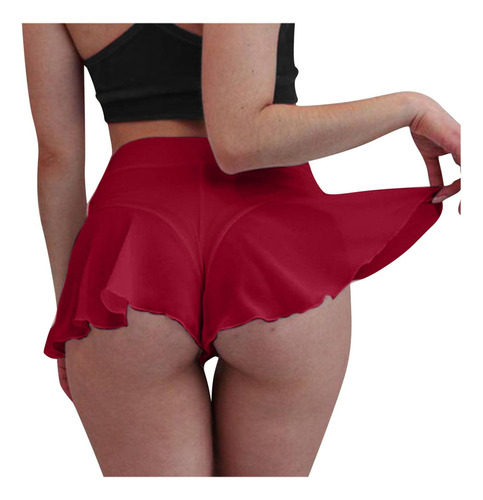 Pantalones Mujer Pole Dance Pantalones Cortos Con Volantes P